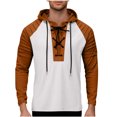 thumbnail image 1 of Pantalones Cortos de Cordón para Hombre Verano Primavera Color Bloqueado Moda Deportes Casuales Sudadera para Hombre Sudadera con Capucha Cuello Abierto Ajuste Suelto, 1 of 9