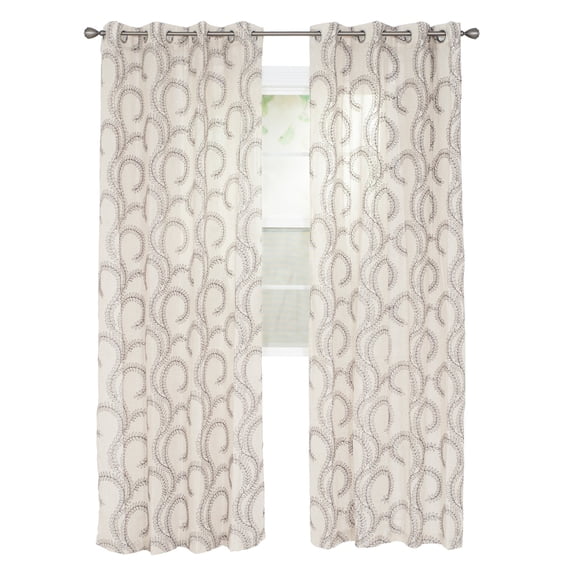 Lavish Home Andrea Embroidered Curtain Panel
