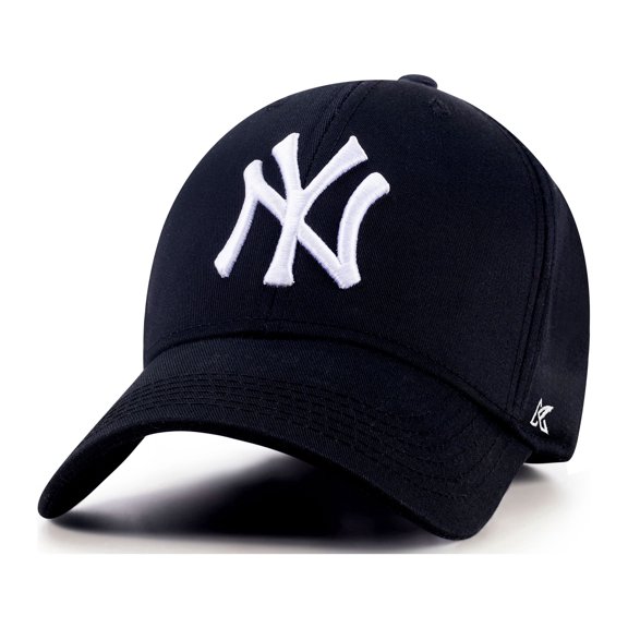 New York City Baseball Cap Hat for Men and Women, Adjustable Pure Cotton, Buckle Up, One Size Fitted All, Black & White Embroidery NY City Hat Cap