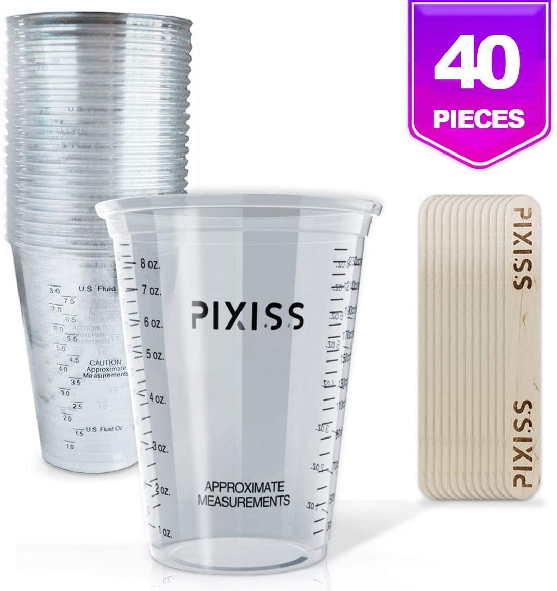 Disposable Epoxy Resin Mixing Cups Clear Plastic 10Ounce 20Pack for