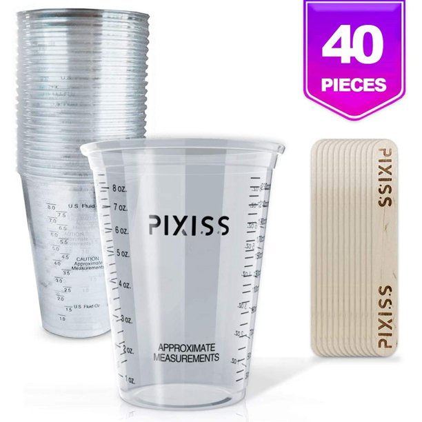 Disposable Epoxy Resin Mixing Cups Clear Plastic 10 Ounce 20 Pack For Measuring Paint Epoxy Resin Art Supplies Graduated Measurements In Ml And Oz Pixiss Brand Walmart Com Walmart Com