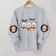 thumbnail image 5 of FAVIPT Women's Halloween Sweatshirts Cute Ghost Print Pullover Long Sleeve Crew Neck Casual Sweatshirt 2026 Gray,M, 5 of 8