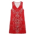 thumbnail image 4 of Stamzod Women's V Neck Summer Dress 2026 Casual Sleevless Floral Hawaiian Dresses Short Beach Sundresses with Pockets Red C XXXL, 4 of 7