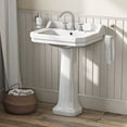 thumbnail image 2 of Whitehaus Luxe Widespread Lavatory Faucet with Tubular Swivel Spout, Cross Handles and Pop-up Waste, 2 of 5