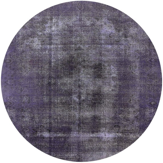 Ahgly Company Machine Washable Indoor Round Industrial Modern Plum Purple Area Rugs, 5' Round