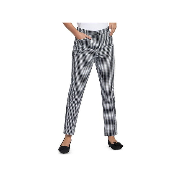 Basler - Basler Womens Checkered Pleated Straight Leg Pants - Walmart.com - Walmart.com