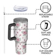 thumbnail image 4 of 40oz Pioneer Flower Floral Print Pattern Insulated Tumbler with Handle, BPA-Free Leak Proof Lid and Straws, Double Wall Vacuum, Hot 12h/Cold 34h, 4 of 6