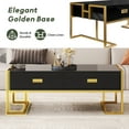 thumbnail image 3 of Modern Black Rectangular Coffee Table with 4 Drawers and Gold Base in 47.3", 3 of 7