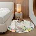 thumbnail image 3 of Easter Bunnies Round Rug 8ft Washable Circle Rugs Non Slip Spring Eucalyptus Easter Eggs Gray Wooden Large Area Rug Indoor Floor Carpet for Bedroom Kitchen Living Room Home Office Dining Room Nursery, 3 of 8