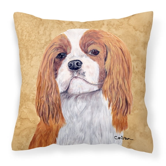 Carolines Treasures SC9118PW1414 Cavalier Spaniel Wipe your Paws Fabric Decorative Pillow, 14Hx14W, multicolor