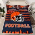 thumbnail image 2 of Erosebridal Helmet City Silhouette Bed Sheets Set Twin Size,Chicago Bedding Sets Twin Size,American Football Bed Sheets Twin,Breathable Room Decorative,3-Piece, 2 of 6
