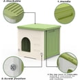 thumbnail image 4 of imerelez 17 inch Cat House for Indoor Waterproof Cat Shelter Small Plastic Cats Beds & Furniture For Single Small Cats, Kitten Kitty Green, 4 of 6