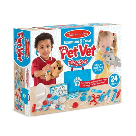 Melissa & Doug Examine and Treat Pet Vet Play Set (24 pcs)