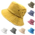 thumbnail image 4 of Yeetfub Bucket Hat Sun Hats Folable Floppy Hat Unisex Washed Sunscreen Shade Solid Color Breathable Hole Hollow Denim Fisherman Hat Travel Beach Packable Fisherman Hat, 4 of 4