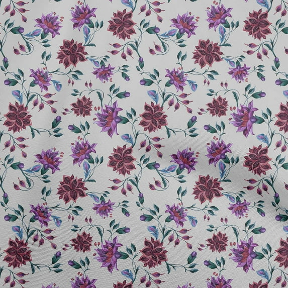 oneOone Viscose Jersey Pastel Purple Fabric Floral Fabric For Sewing Printed Craft Fabric By The Yard 60 Inch Wide