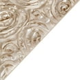 Efavormart 120" Beige Grandiose 3D Rosette Satin Round Tablecloth For ...