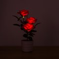thumbnail image 3 of Lumières Décoratives Solaires Rouges en Pot LED Fleurs Simulées, 3 of 4