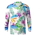 thumbnail image 3 of Camisas Para Hombre Camisas estampadas informales de manga larga para otoño e invierno para hombre, blusas superiores a la (White, M), 3 of 5