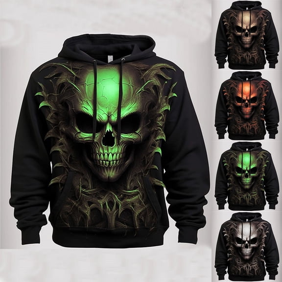 XINPING Graphic Hoodies for Men Funny Novelty Pullover Sweatshirt Xmas Gifts Black red Anime Hoodie Cool Designs Rapper Casual Unique Printed Design Sweatshirt