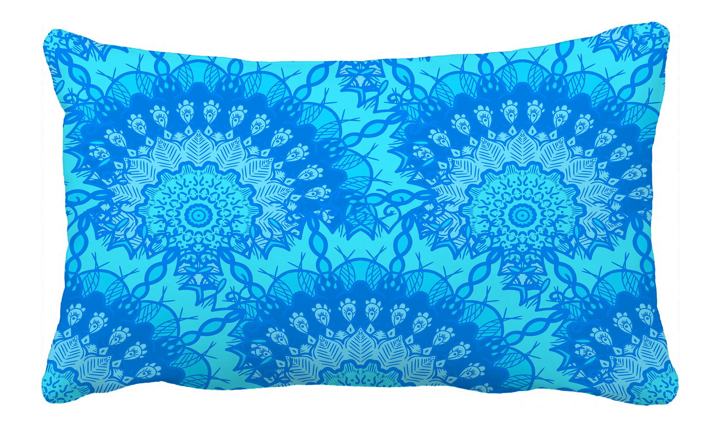 PHFZK Indian Pillow Case, Hand drawn Mandala Seamless Pattern Pillowcase Throw Pillow Cushion