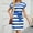 Beige, variant on Striped Summer Dresses For Women Cap Sleeve Dress Color Block Knee Length Sun-Dress A Line Tshirt Dress Holiday Beach Sundress