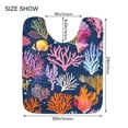 thumbnail image 3 of Toilet Rug U-Shaped Bathroom Rugs Non-Slip Soft Plush Machine Washable Contour Bath Mat Tropical Coral and Fish 24x20, 3 of 9