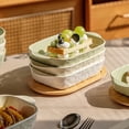 thumbnail image 3 of Solid Colorful Ceramic Double-Handled Pan Household Use Oven Microwave Safe Baking Baked Rice Breakfast, 3 of 7