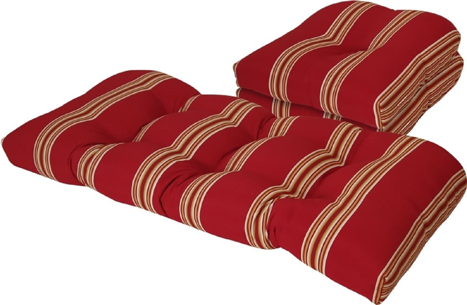 Tempo Assorted Red UShape Cushion Set Outdoor Seating Cushions (3