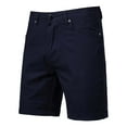 thumbnail image 4 of Havenre Men's Stretch Chino Short Slim Fit Casual Button Elastic Waist Flat Front Cargo Shorts Summer Cotton Straight Leg Work Shorts with Pocket Navy 28, 4 of 6