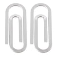 thumbnail image 1 of KAKOWELY 2pcs Stainless Steel Paper Clips File Paper Fixing Clamps Money Fixators (Silver),2.56"X0.98"X0.08", 1 of 4