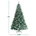 thumbnail image 4 of Costway 6ft Snow Flocked Hinged Christmas Tree w/1000 Branch Tips & Pine Cones, 4 of 10