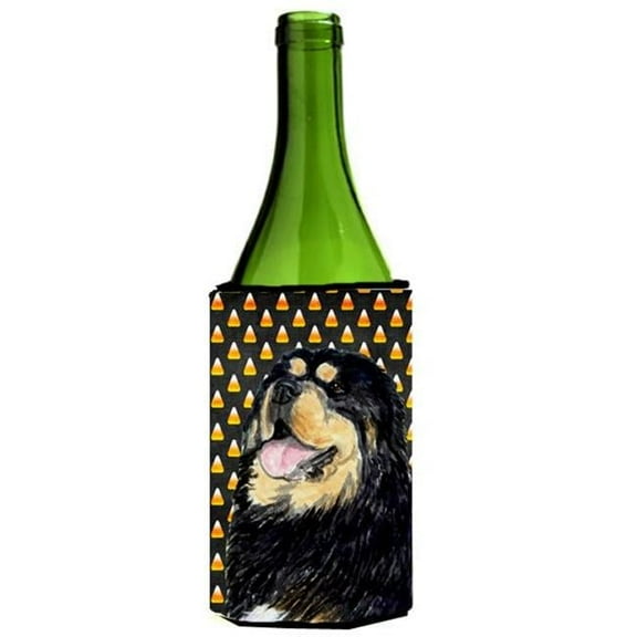 Tibetan Mastiff Candy Corn Halloween Portrait Wine Bottle  Hugger - 24 oz.