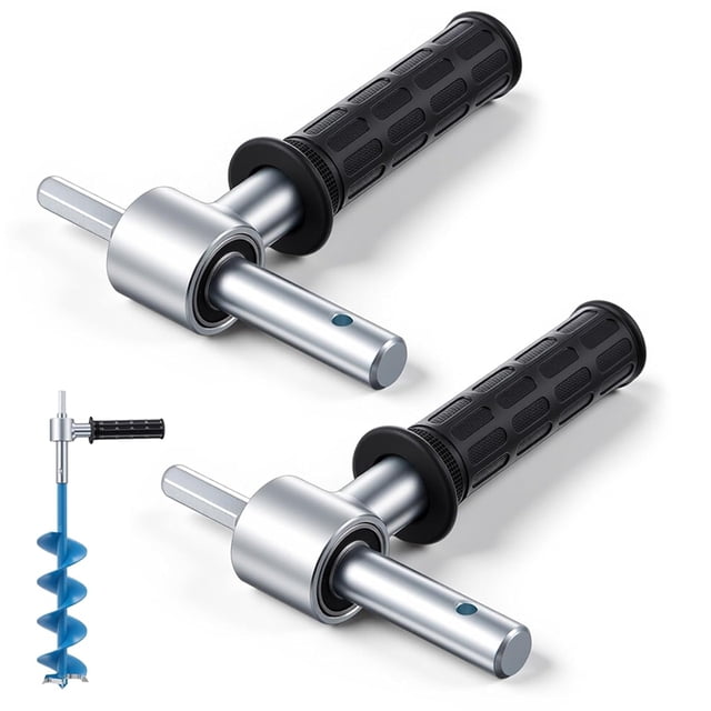 2 Pcs Adaptateur de Perceuse-Tarière avec Poignée et Roulements, Diamètre d'Arbre de Sortie 18 Mm/0,720 Pouces, pour Conversion de Glace Pêche