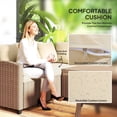 thumbnail image 4 of Khaki 6-Piece Outdoor Wicker Patio Furniture Set with Coffee Table & Cushions - Perfect for Gardens, Patios & Backyards - PE Rattan Conversation Set, 4 of 7