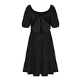 thumbnail image 5 of Jinhomg Babydoll Mini Dress for Girls Cute Tie Backless Mini Dresses Casual Puffy Sleeve Tie Back Summer Dress Princess Style Pleated Flowy Dresses Black 7 Years, 5 of 7