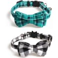 thumbnail image 1 of LAICAIW 2 Colliers pour Chats, avec Nœud Papillon Détachable Réglable et Clochette Argentée, pour Cou de Petits Chiens et Chats 7.8 Pouces-10.2 Pouces, 1 of 7