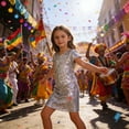 thumbnail image 2 of Vividxx Girls Dress And Shine Girls Performance Dress Stage Short Sleeve Party Tutu Outfit For Kids Toddler Dance Recital One Size, 2 of 4