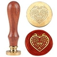 thumbnail image 1 of 1pc Love Wax Seal Stamp Vintage Heart Sealing Wax Stamp Gift for Christmas 25mm Removable Brass Stamp Head with Wooden Handle for Envelopes Invitations Wedding Embellishment Decoration, 1 of 5