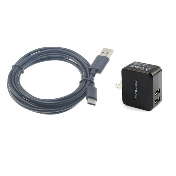 2-Port USB 17W Home Charger for Coolpad Legacy - 3.4A Type-C Cable 6ft Power Adapter Cord AC Plug Wall O8Y