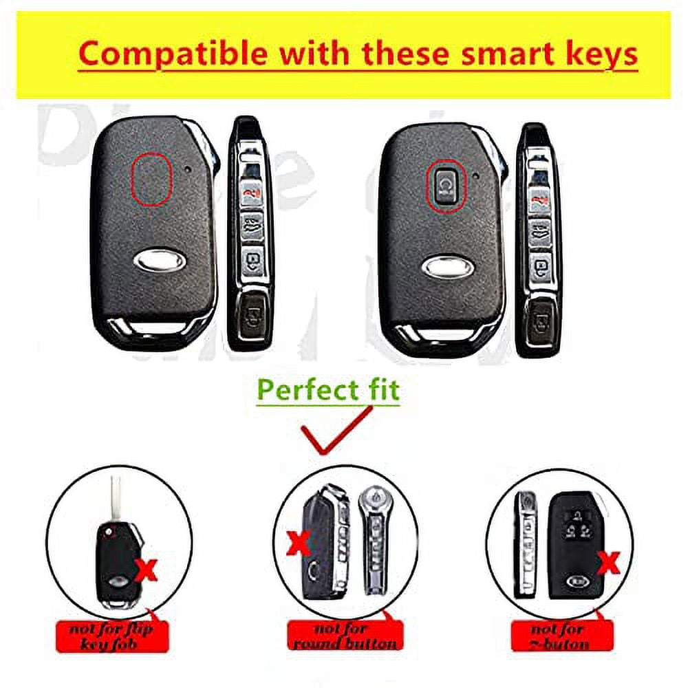 BINOWEN for Kia Key Fob Cover Keyless Remote Smart Key Shell with Keychain  Fit for Kia Ceed Cerato Forte NIRO Seltos Sorento Soul Sportage Telluride  (White) 
