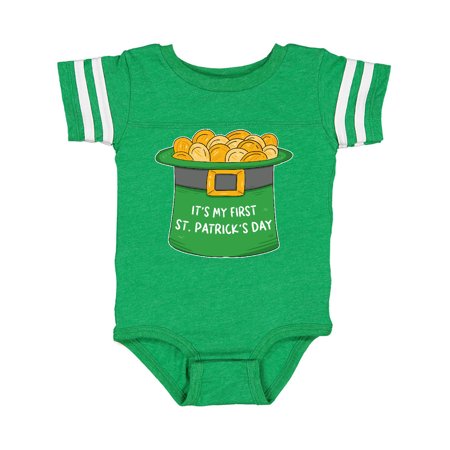 

Inktastic It s My 1st St. Patrick s Day with Green Top Hat and Gold Gift Baby Boy or Baby Girl Bodysuit