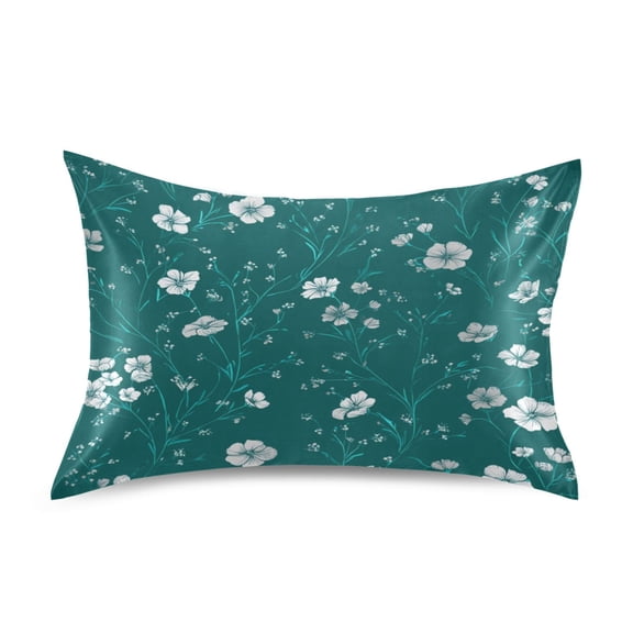 Satin Pillowcase Home Luxury Envelope Pillowcases Soft And Smooth Pure White Flowers