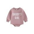 thumbnail image 1 of Faithtur Barboteuse à Col Rond pour Bébés Filles Automne Manches Longues Imprimé Lettre Chandail en Molleton Décontracté, 1 of 9