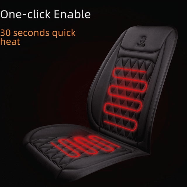 Almohadilla térmica para coche con respaldo, funda de cojín para asiento delantero de coche con calefacción eléctrica, otoño e invierno, rombos, asiento doble