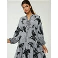 thumbnail image 4 of Printed Long Sleeve Viscose Maxi Dress, 4 of 6