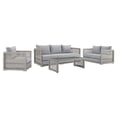 thumbnail image 1 of Modway Aura 4-Piece Outdoor Patio Furniture Wicker Rattan Set in Gray Finish, 1 of 11