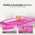thumbnail image 3 of Honeydrill Kids Travel Air Mattress Inflatable Air Bed with Raised Sides, Pink, 3 of 7