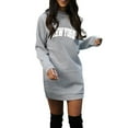 thumbnail image 3 of Summer Dresses for Women, Women Dresses,Women's Casual Mini Dress Round Neck Long Sleeve Sweatshirt Style Comfortable Valentines Day Outfit, 3 of 5