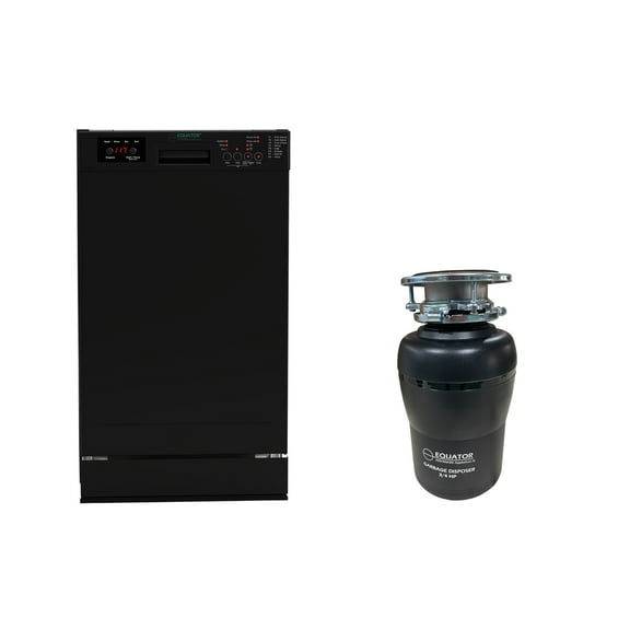 Equator 18 in Dishwasher 10 place QUIET 110V E-Star ADA 3/4 HP Garbage Disposer