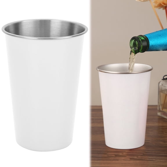 Stainless Steel Stackable Cups Tumbler - Metal Drinking Glasses for Travel and Camping, Rust-Proof and Durable for Hot and Cold Drinks, 4-Pack